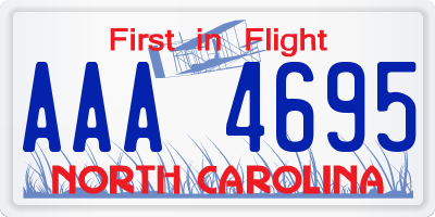 NC license plate AAA4695