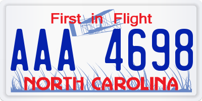 NC license plate AAA4698