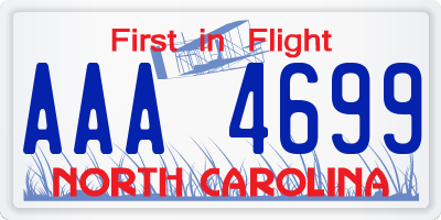 NC license plate AAA4699