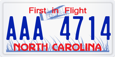 NC license plate AAA4714