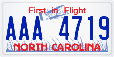 NC license plate AAA4719