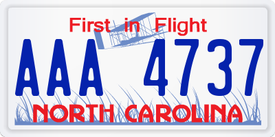 NC license plate AAA4737