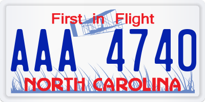 NC license plate AAA4740