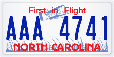 NC license plate AAA4741
