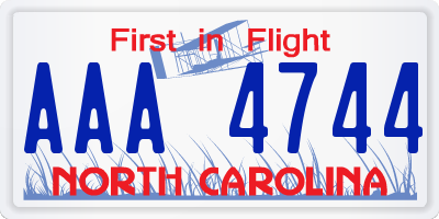 NC license plate AAA4744