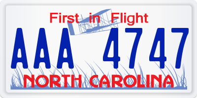 NC license plate AAA4747