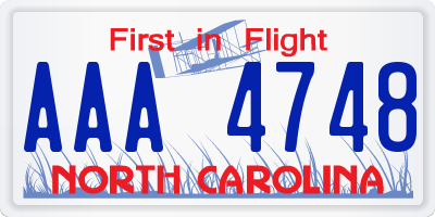 NC license plate AAA4748