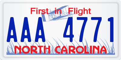 NC license plate AAA4771