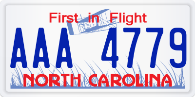 NC license plate AAA4779