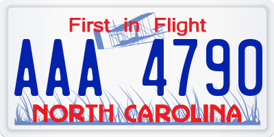 NC license plate AAA4790