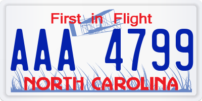 NC license plate AAA4799