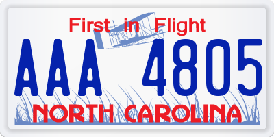 NC license plate AAA4805
