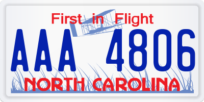 NC license plate AAA4806