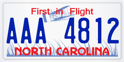 NC license plate AAA4812