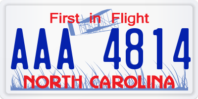 NC license plate AAA4814