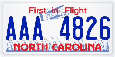 NC license plate AAA4826