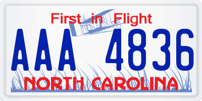 NC license plate AAA4836