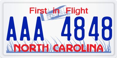 NC license plate AAA4848