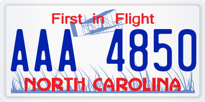 NC license plate AAA4850