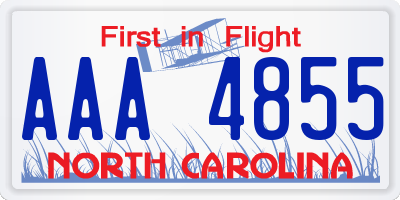 NC license plate AAA4855