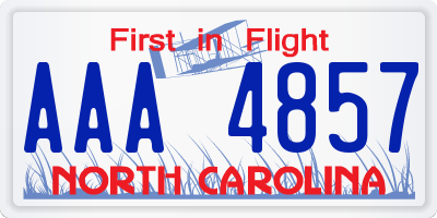 NC license plate AAA4857