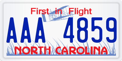 NC license plate AAA4859