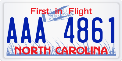 NC license plate AAA4861
