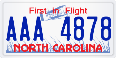 NC license plate AAA4878