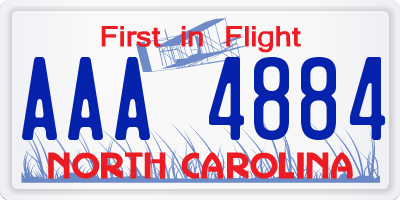 NC license plate AAA4884