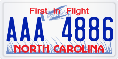 NC license plate AAA4886