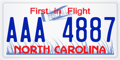 NC license plate AAA4887