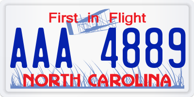 NC license plate AAA4889