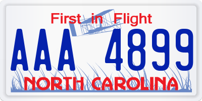 NC license plate AAA4899