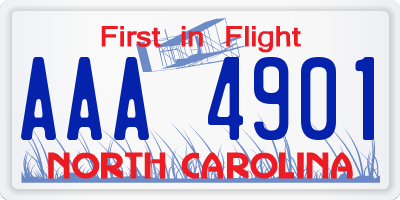 NC license plate AAA4901