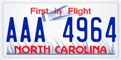 NC license plate AAA4964