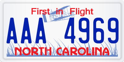 NC license plate AAA4969