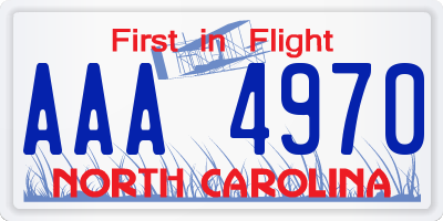 NC license plate AAA4970