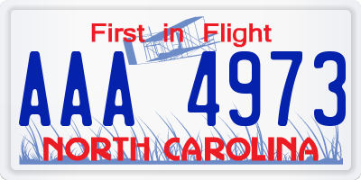 NC license plate AAA4973