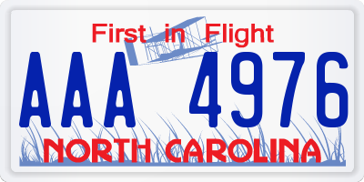 NC license plate AAA4976