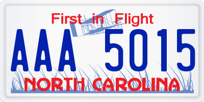 NC license plate AAA5015