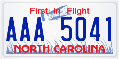 NC license plate AAA5041