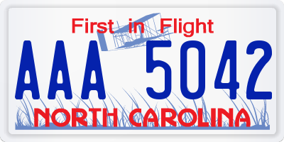 NC license plate AAA5042