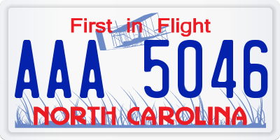 NC license plate AAA5046