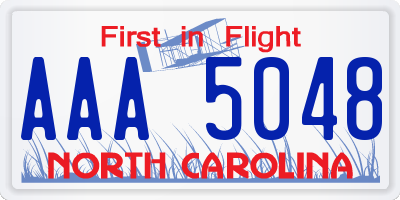 NC license plate AAA5048