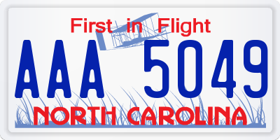 NC license plate AAA5049