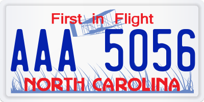 NC license plate AAA5056