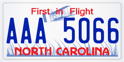 NC license plate AAA5066