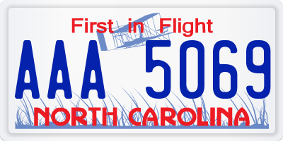 NC license plate AAA5069