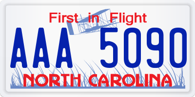 NC license plate AAA5090