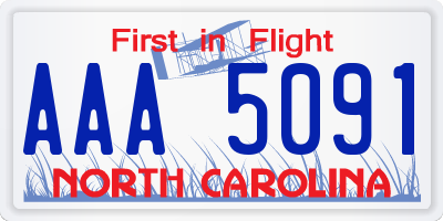 NC license plate AAA5091